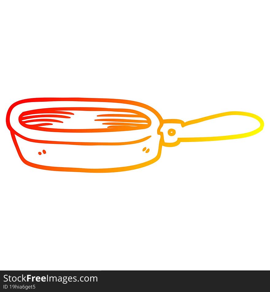 Warm Gradient Line Drawing Cartoon Frying Pan