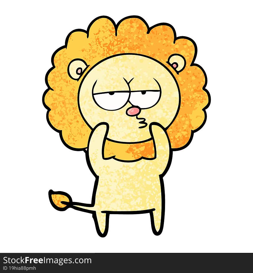 cartoon bored lion. cartoon bored lion