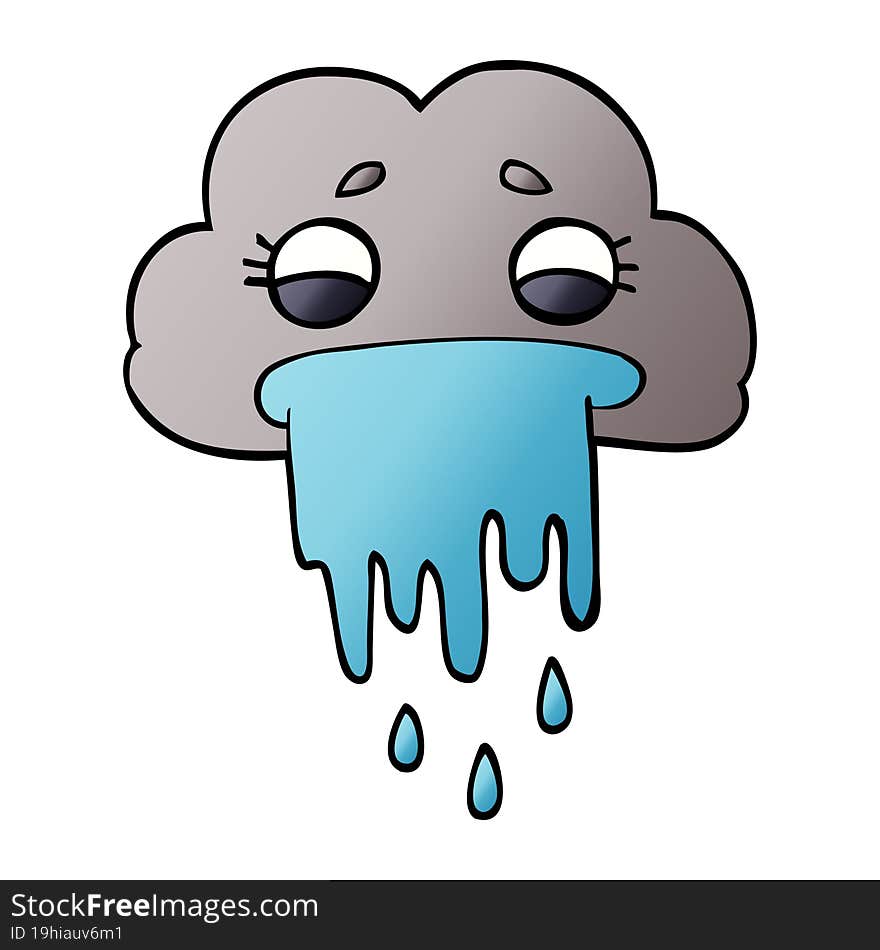 cartoon doodle rain cloud