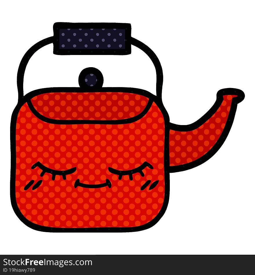 comic book style cartoon kettle