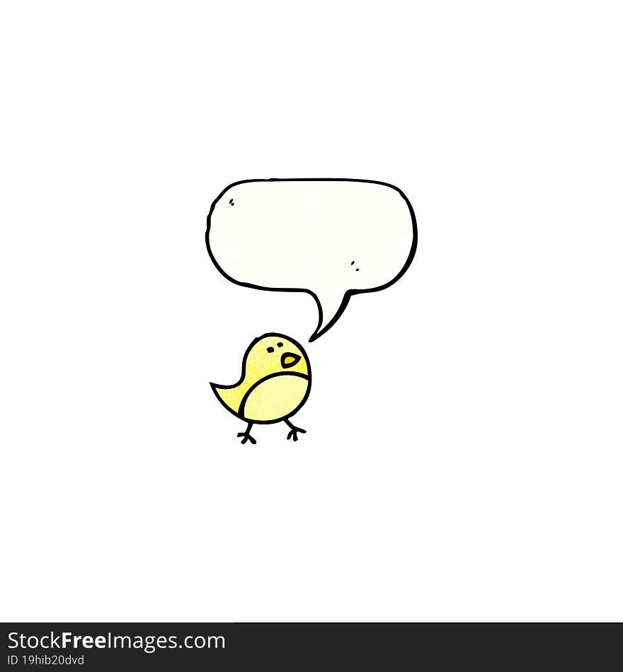 Cartoon Bird Drawing With Speech Bubble