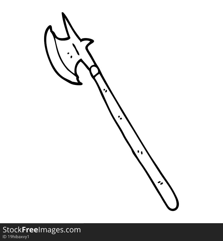 line drawing cartoon medieval weapon