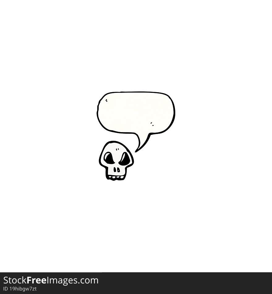 cartoon skull with speech bubble