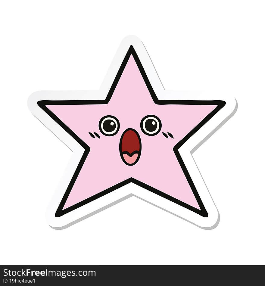 sticker of a cute cartoon star fish