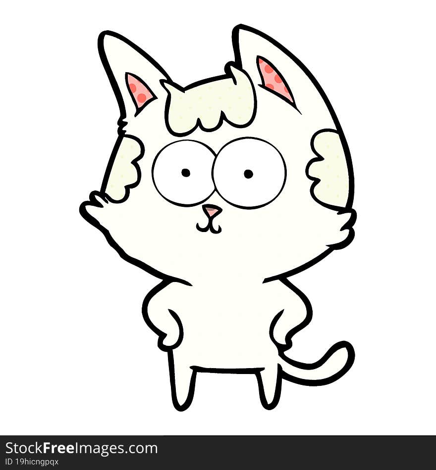 happy cartoon cat. happy cartoon cat