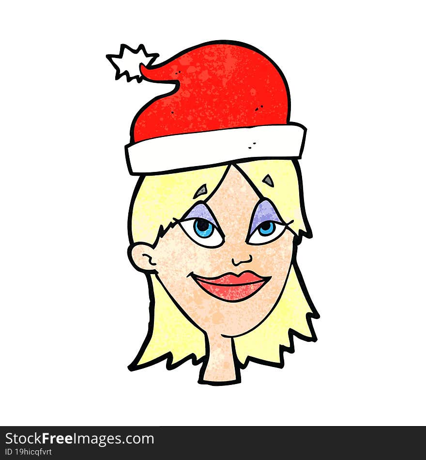 cartoon woman ready for christmas