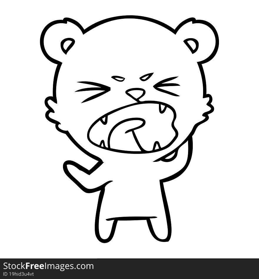 angry cartoon bear shouting. angry cartoon bear shouting