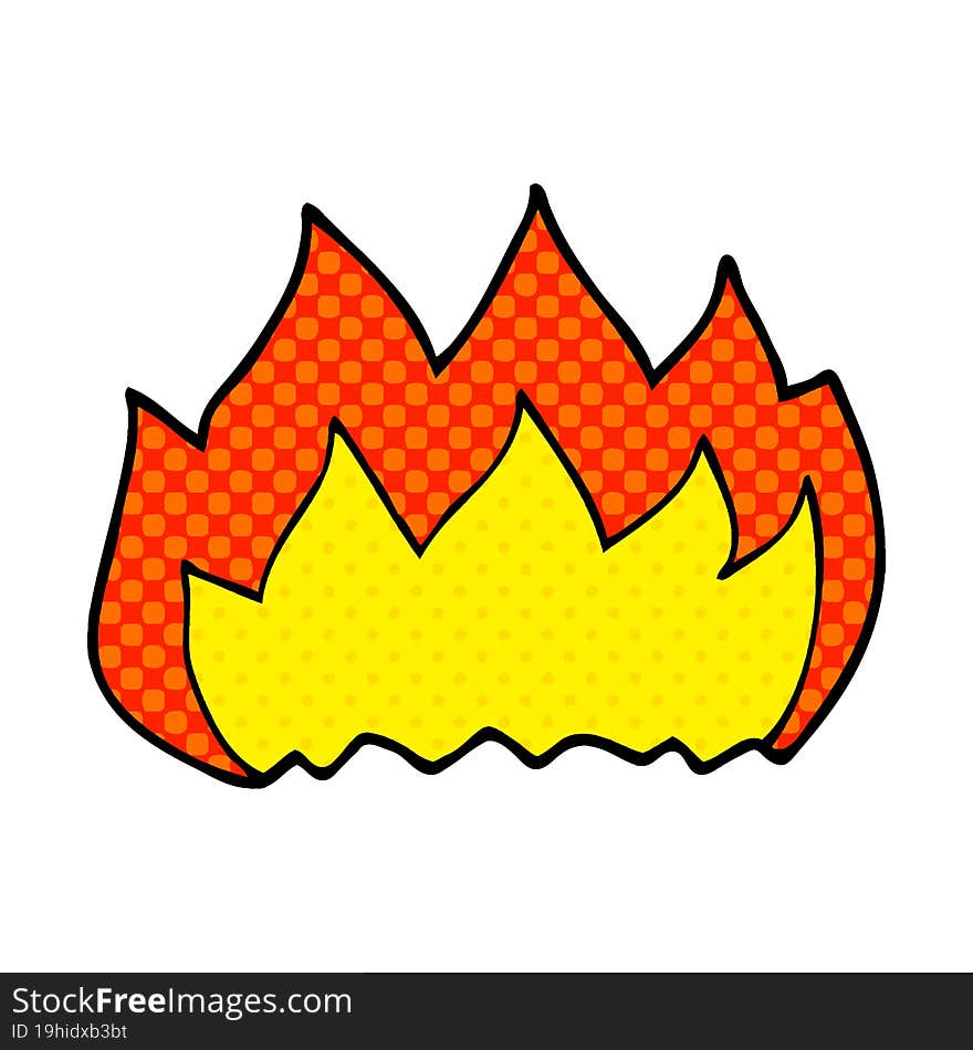 cartoon doodle hot flame