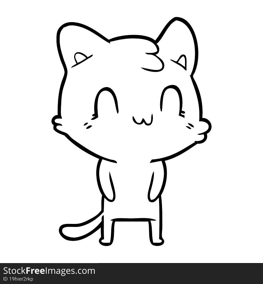 cartoon happy cat. cartoon happy cat