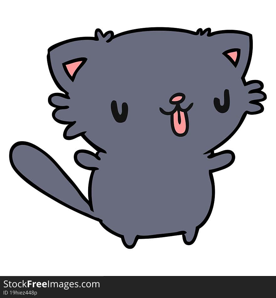 cartoon illustration of cute kawaii cat. cartoon illustration of cute kawaii cat