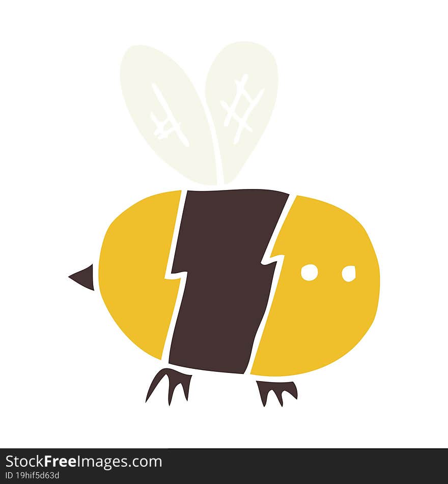 Flat Color Style Cartoon Bee