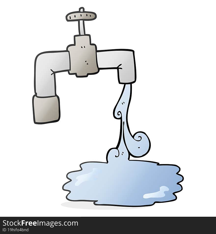 freehand drawn cartoon running faucet