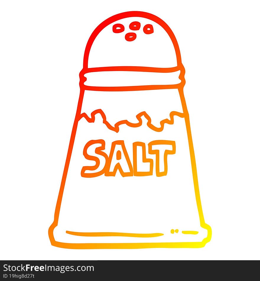 warm gradient line drawing cartoon salt shaker