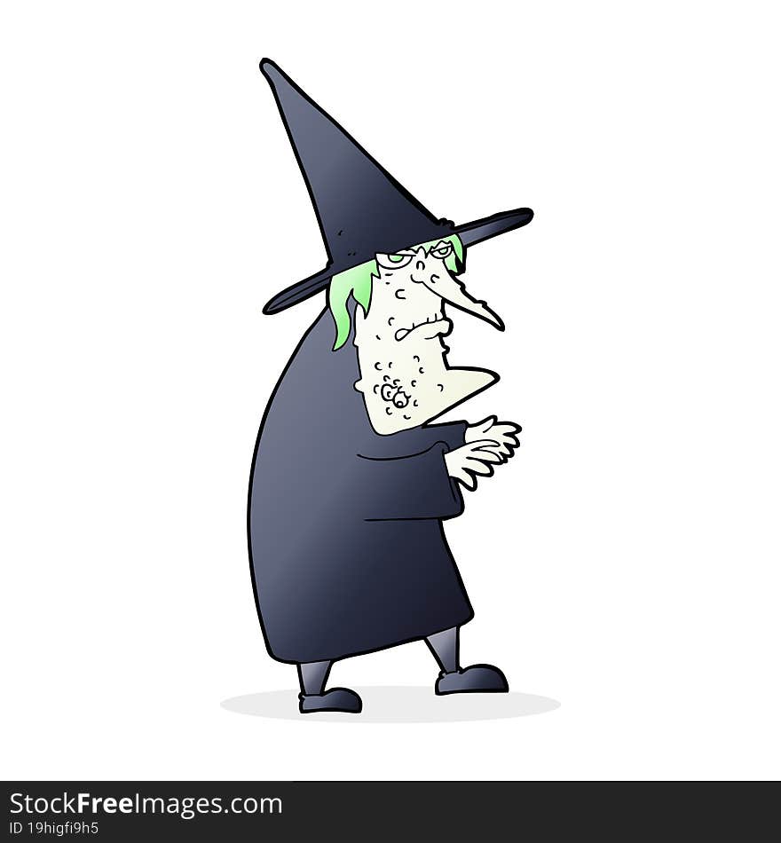 Cartoon Ugly Old Witch