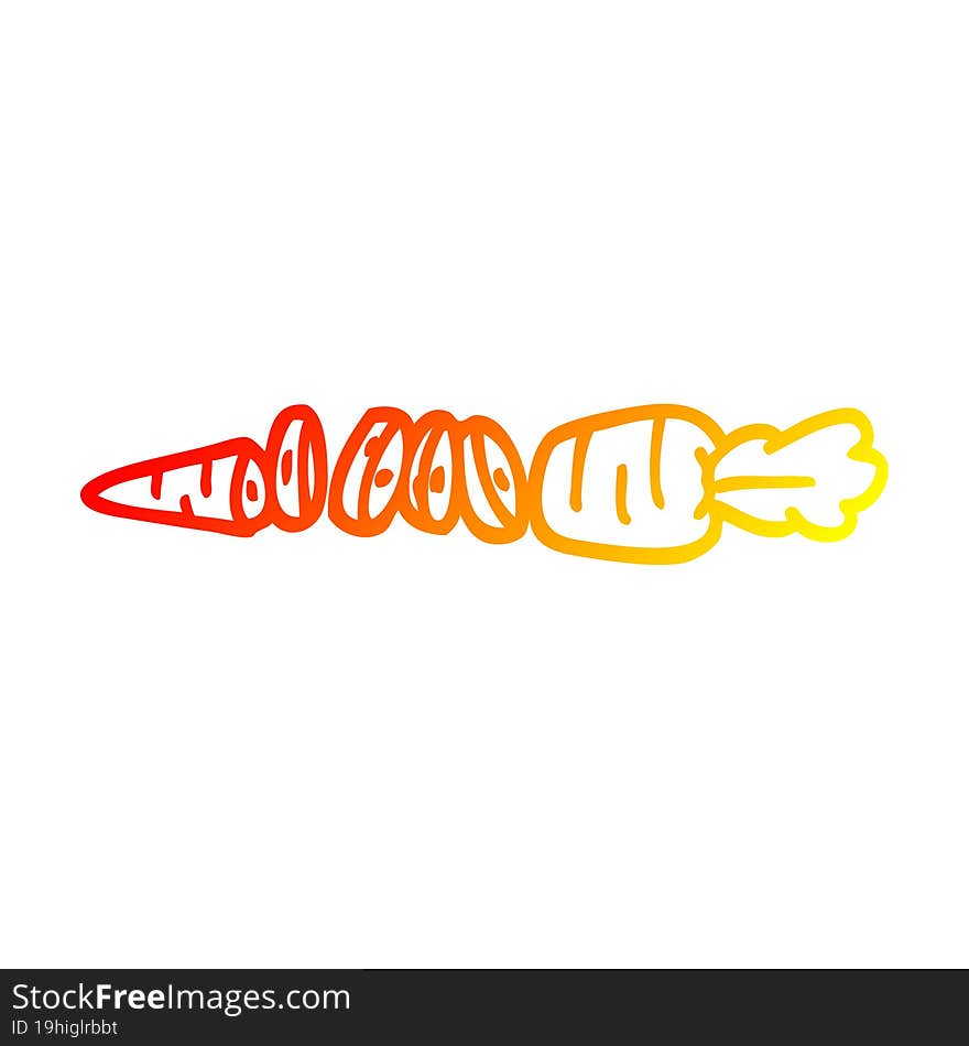 warm gradient line drawing cartoon chopped carrot