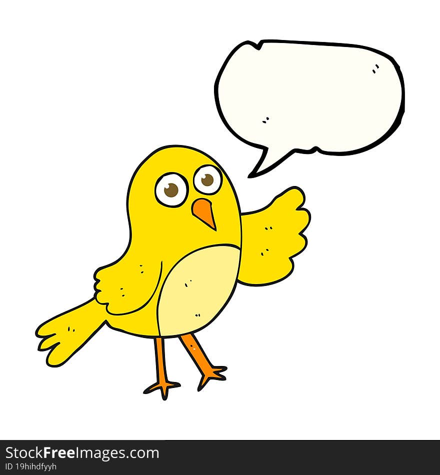 speech bubble cartoon bird