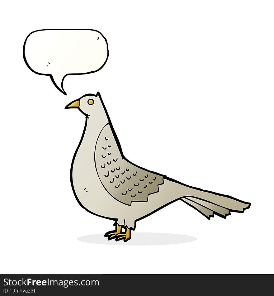 cartoon bird with speech bubble