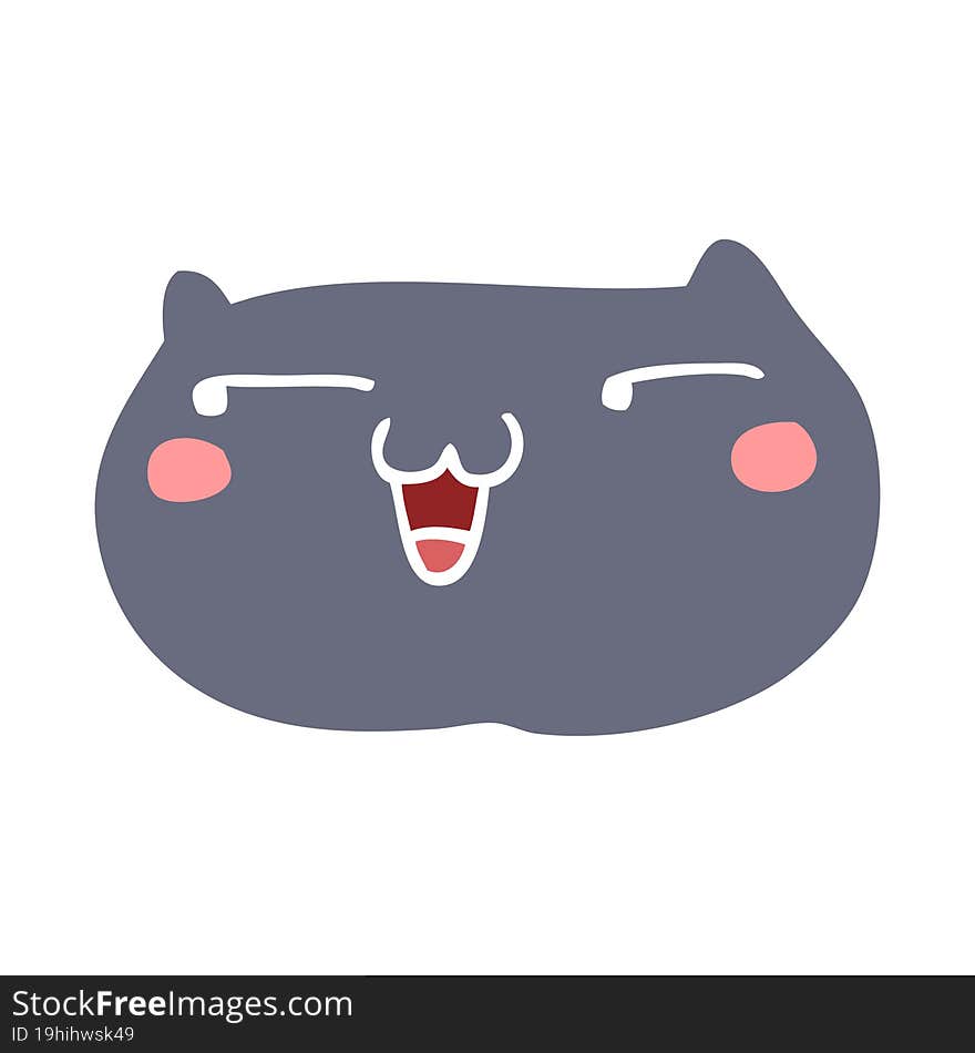 flat color style cartoon cat face