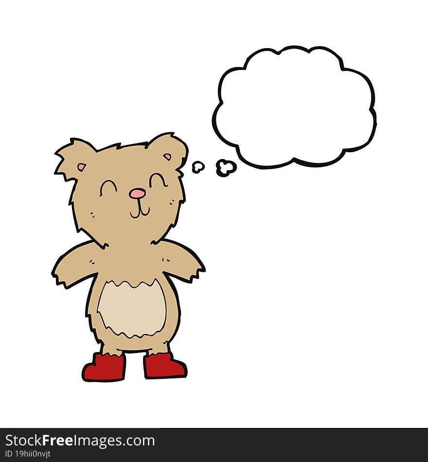 cartoon teddy bear with thought bubble