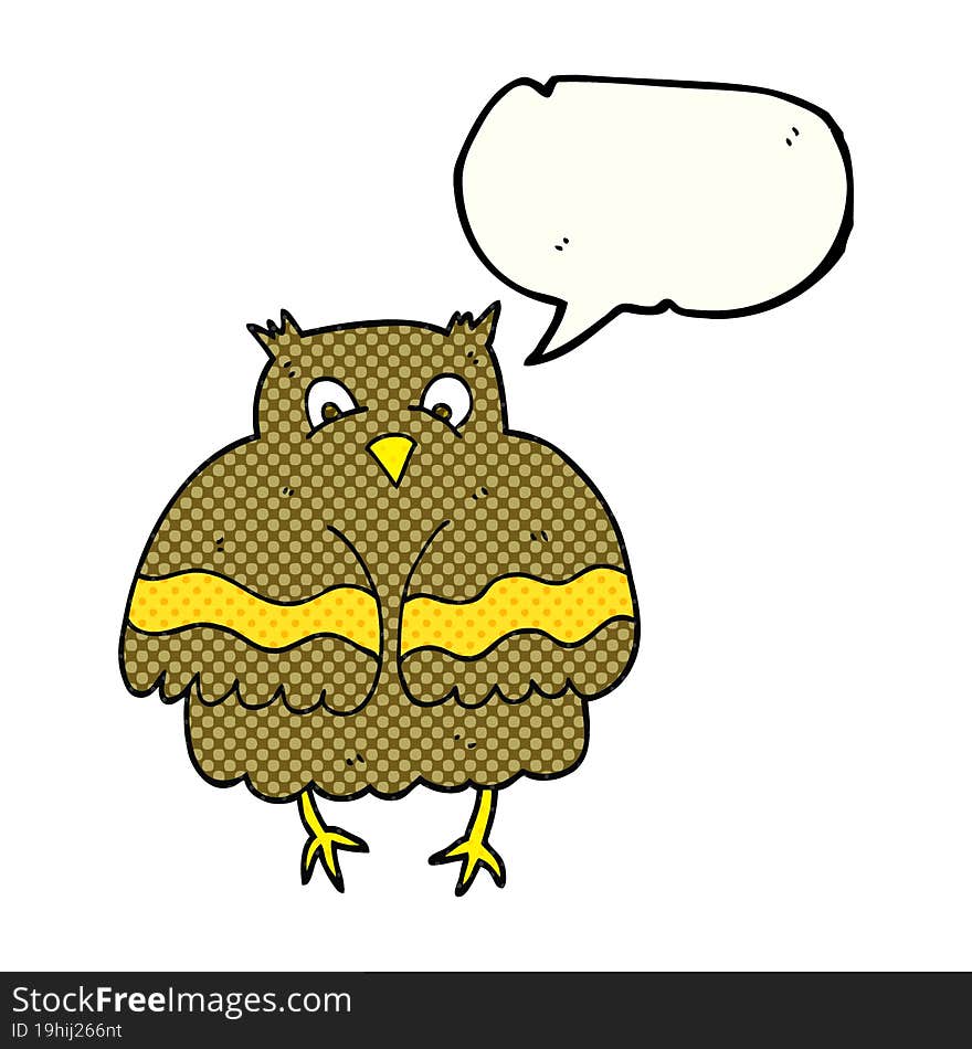 Comic Book Speech Bubble Cartoon Owl