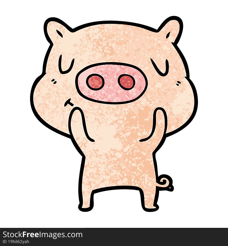 cartoon content pig. cartoon content pig