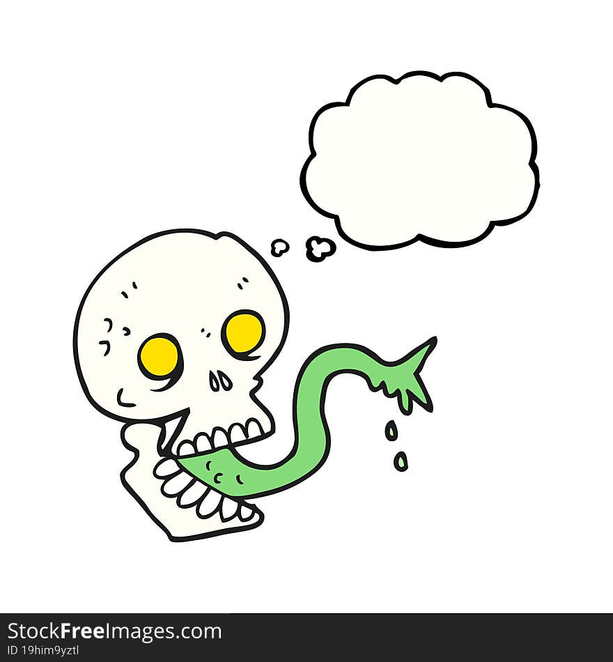 thought bubble cartoon spooky halloween skull