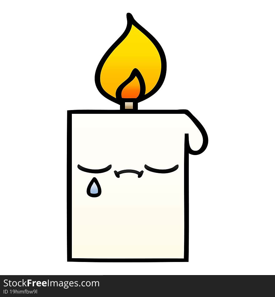 gradient shaded cartoon lit candle