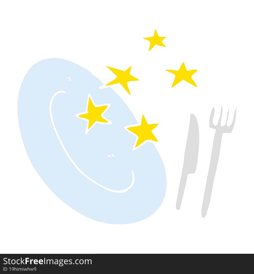 flat color illustration of a cartoon clean plate