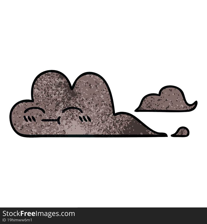 retro grunge texture cartoon storm cloud