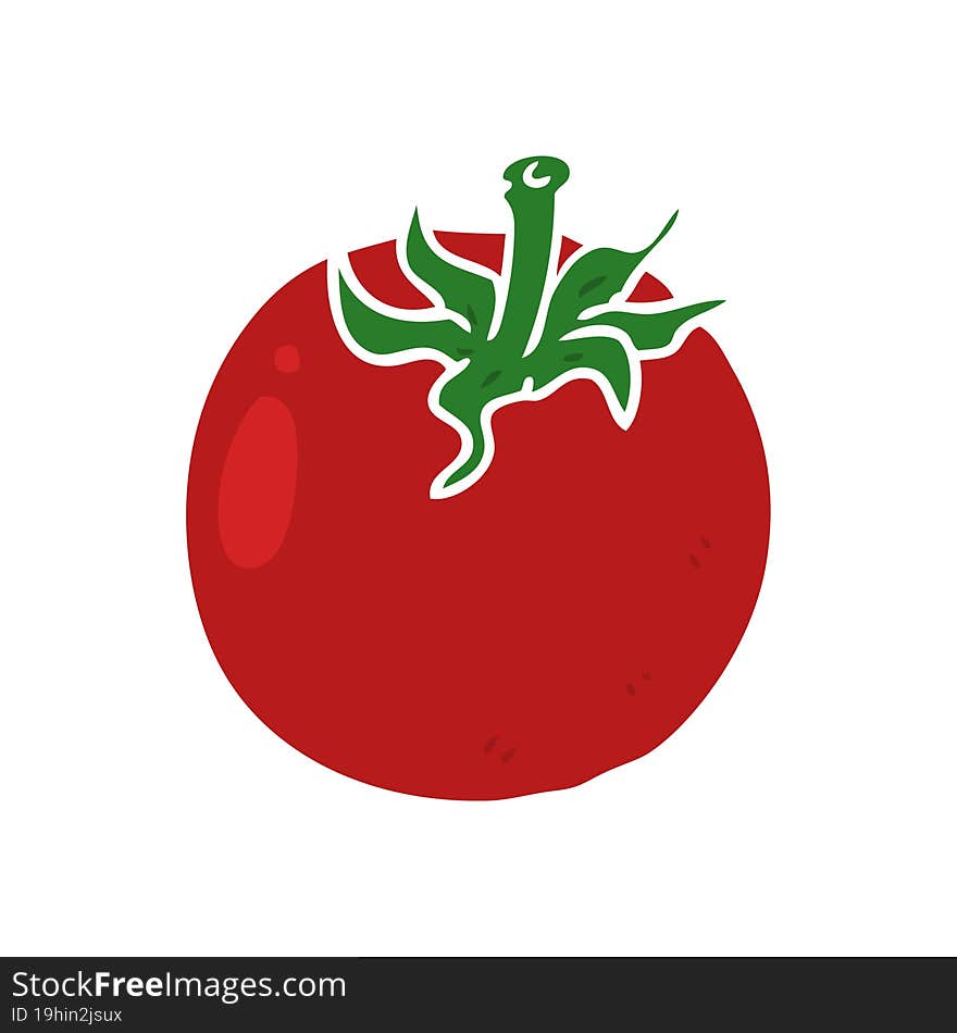 flat color style cartoon fresh tomato