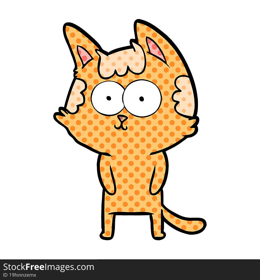 happy cartoon cat. happy cartoon cat