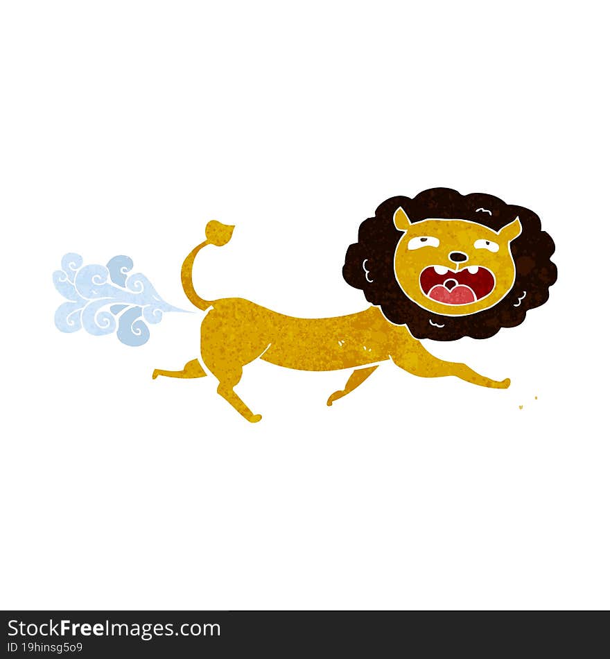 cartoon farting lion