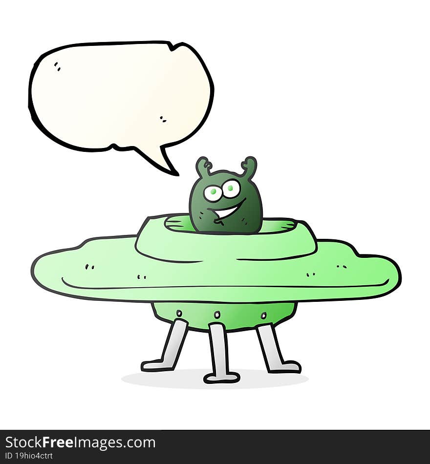 speech bubble cartoon spaceship