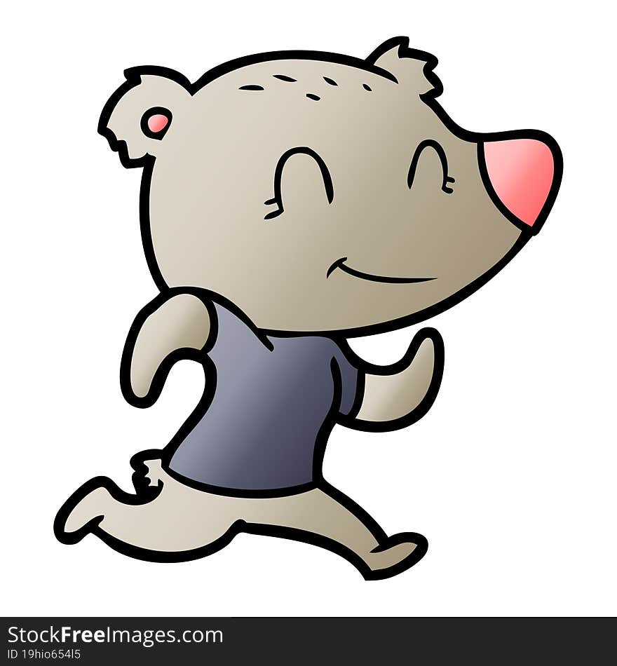 healthy runnning bear cartoon. healthy runnning bear cartoon