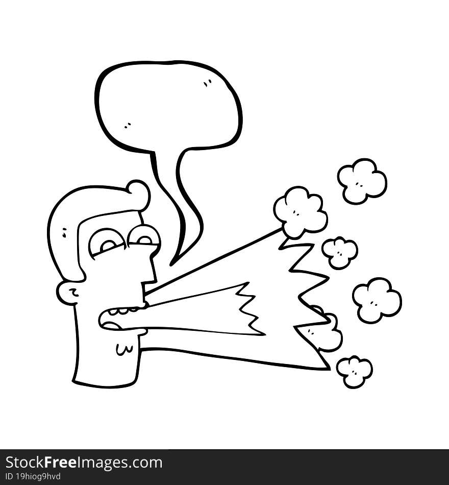 speech bubble cartoon shouting man