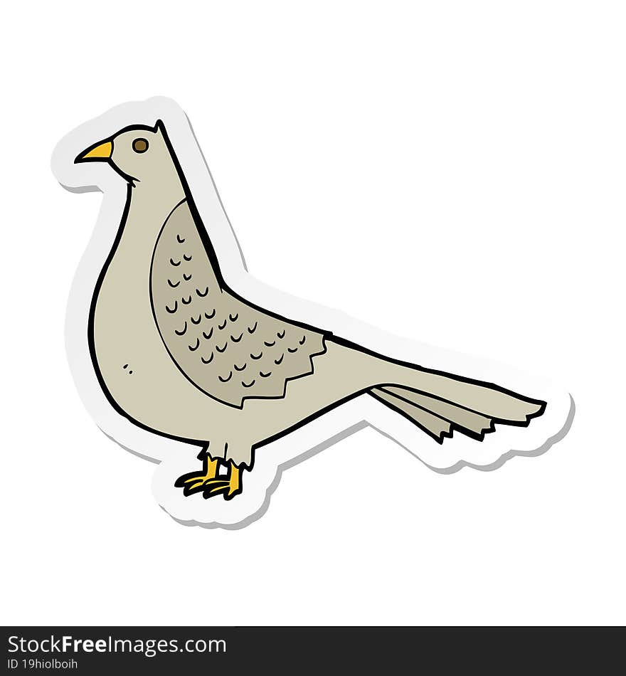 Sticker Of A Cartoon Bird