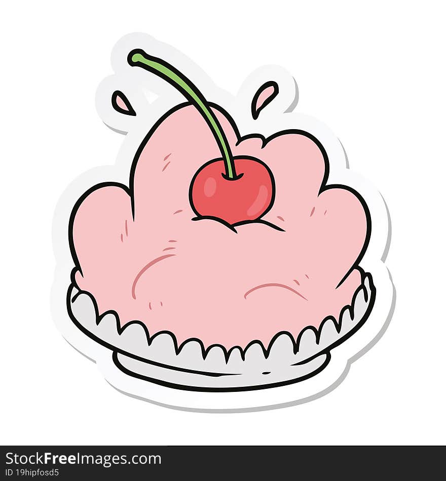 sticker of a cartoon dessert