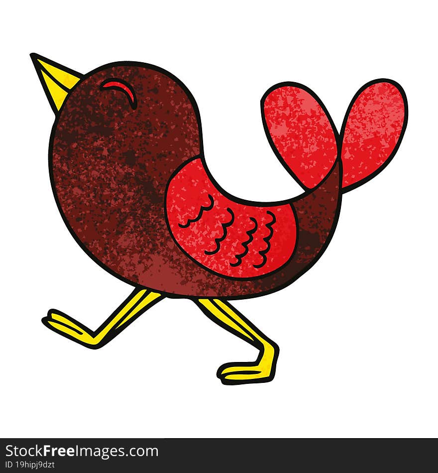 Cartoon Doodle Red Bird