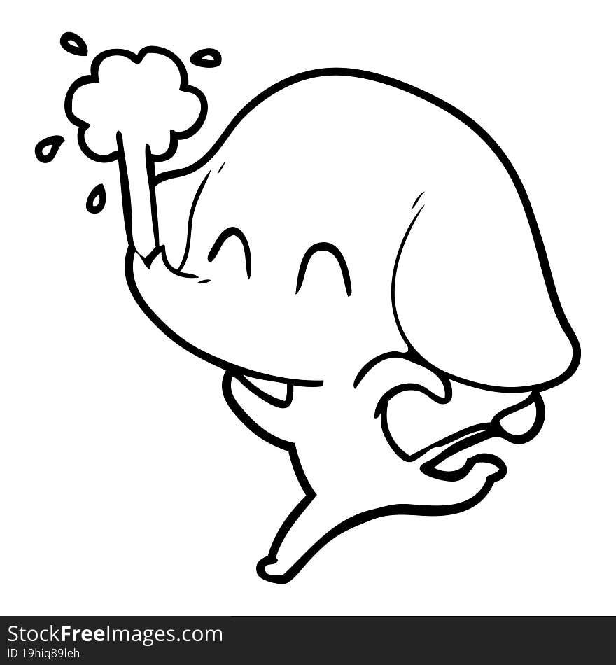 cute cartoon elephant spouting water. cute cartoon elephant spouting water