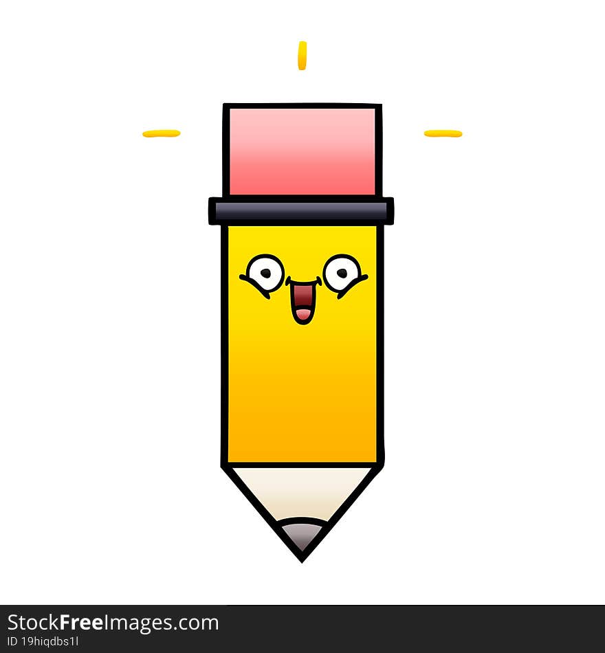 gradient shaded cartoon of a pencil