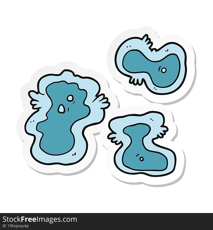 sticker of a cartoon germs