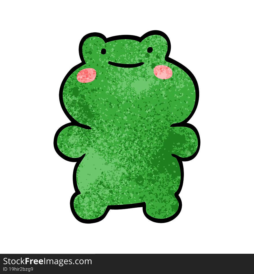 funny cartoon doodle frog