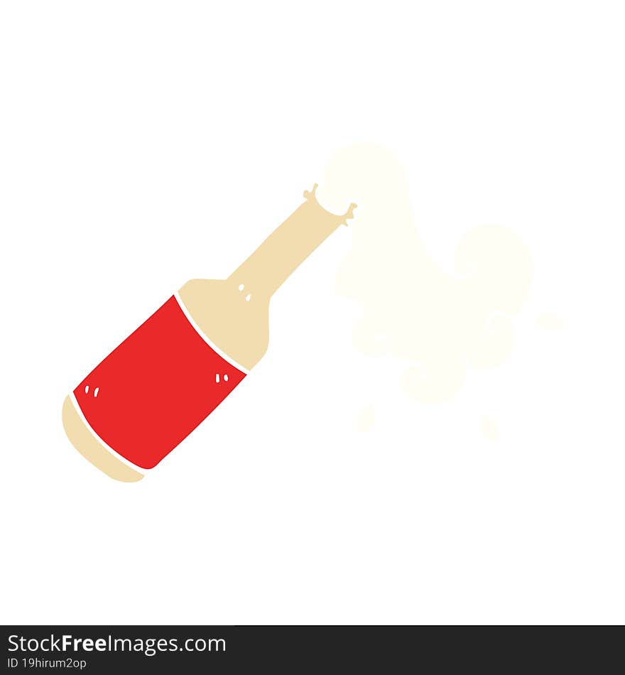 Flat Color Illustration Cartoon Foaming Bottle