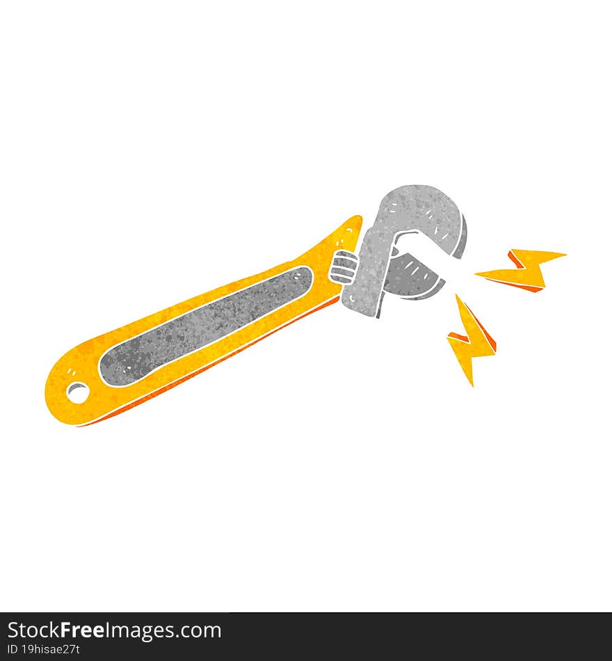 retro cartoon adjustable spanner