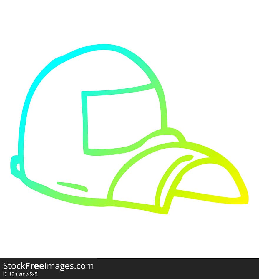 cold gradient line drawing cartoon baseball cap