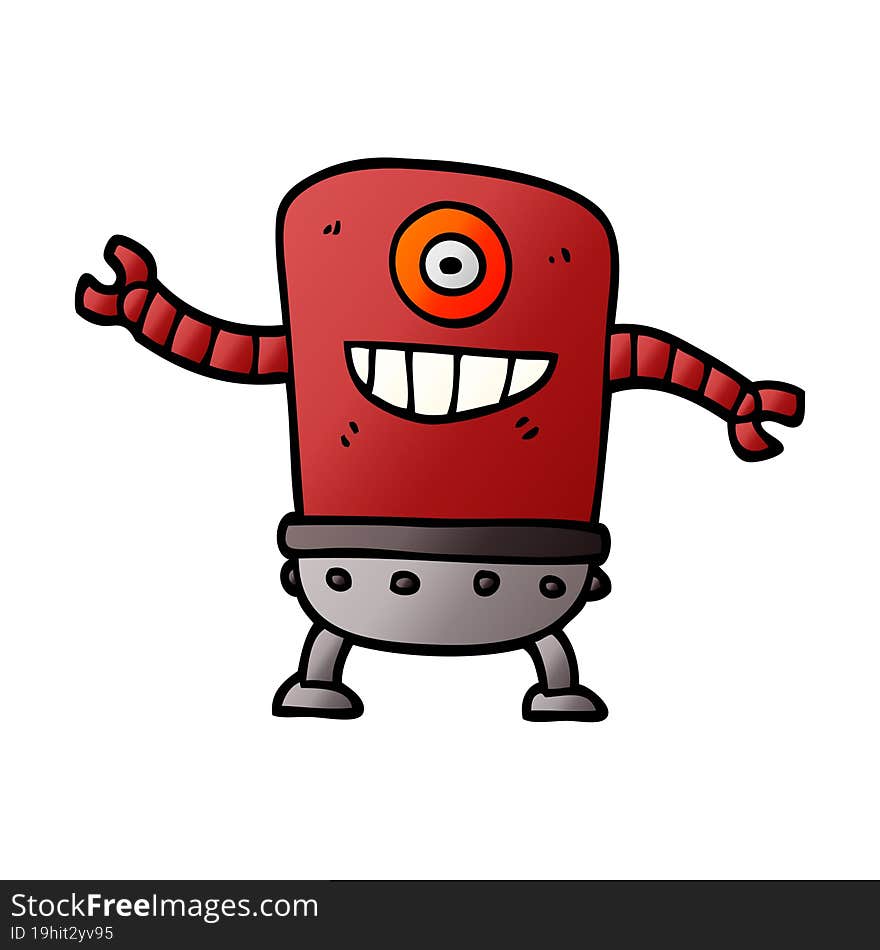 cartoon doodle robot