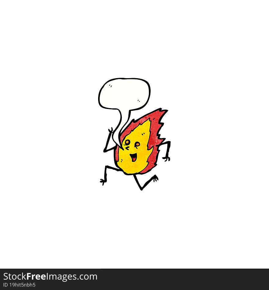 Running Flame Cartoon Character