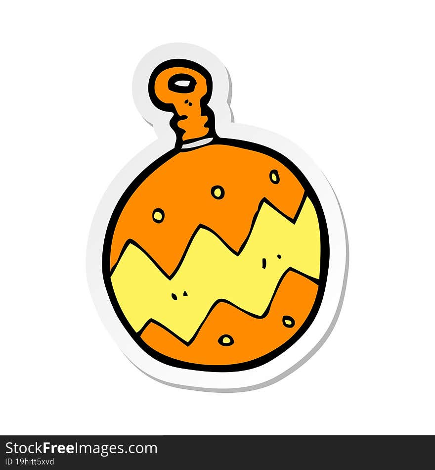 sticker of a cartoon christmas bauble