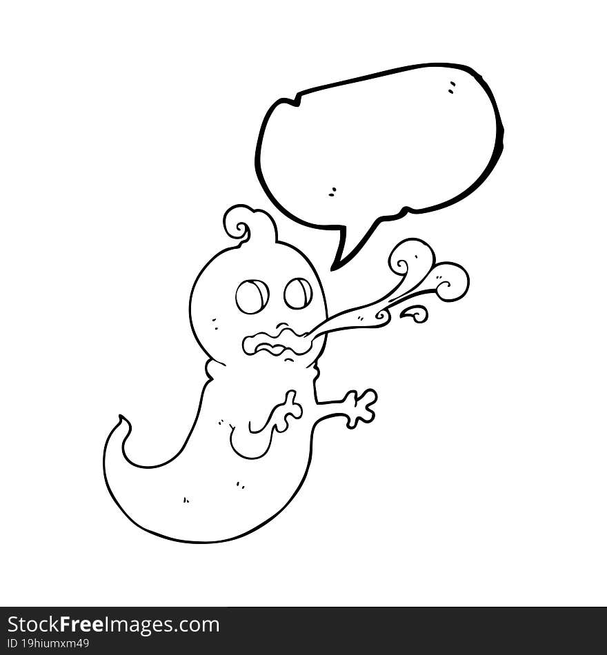 Speech Bubble Cartoon Slimy Ghost