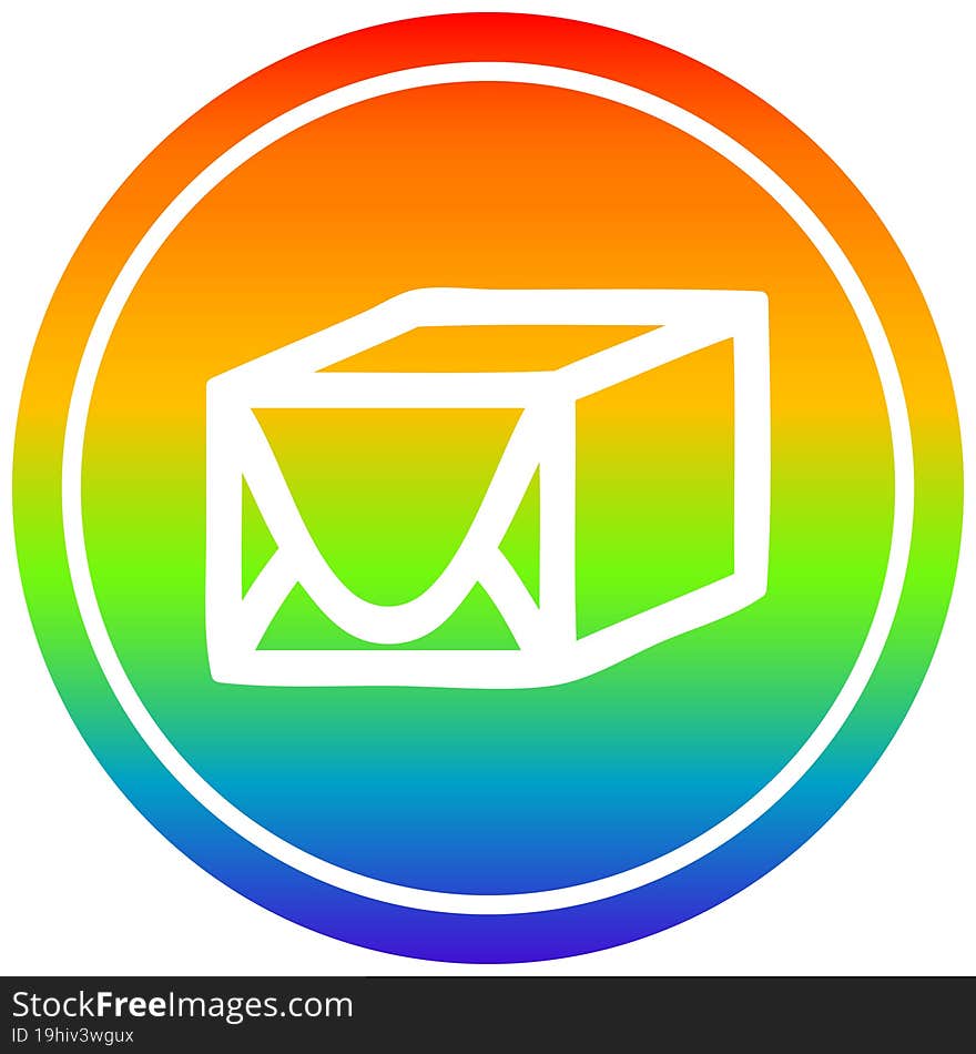 Wrapped Parcel Circular In Rainbow Spectrum